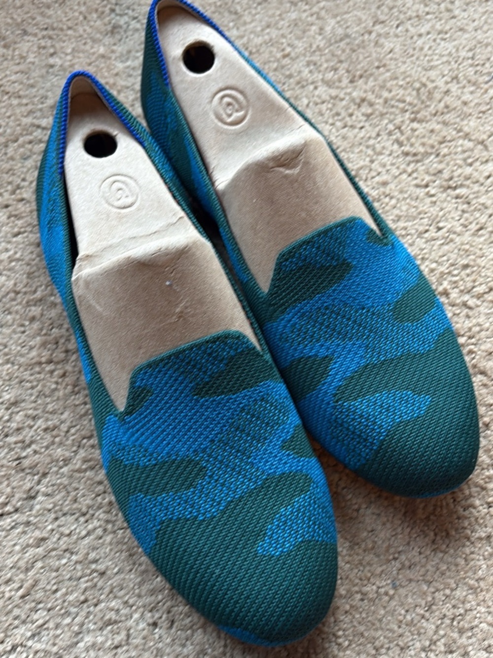 Rothy's Teal Camo loafers